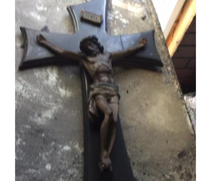 Before photo of crucifix